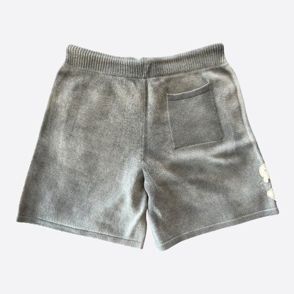 Amiri Grey & White Distressed 22 Logo Cashmere Shorts - Picture 2 of 3
